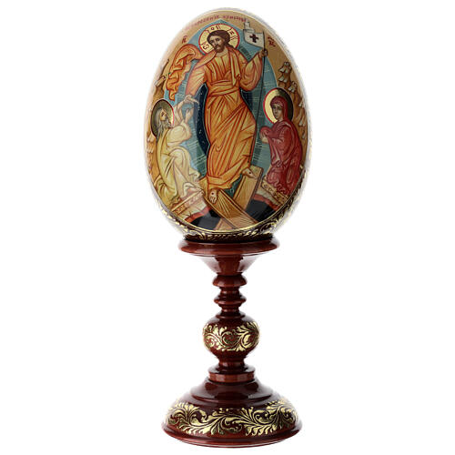 Russian Resurrection egg hand painted wood total height 29 cm 1