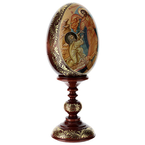 Russian Resurrection egg hand painted wood total height 29 cm 4