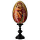 Uovo con piedistallo russo dipinto a mano Madonna di Vladimir 37 cm s1