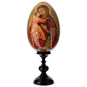Hand-painted Russian pedestal egg Our Lady of Vladimir 37 cm