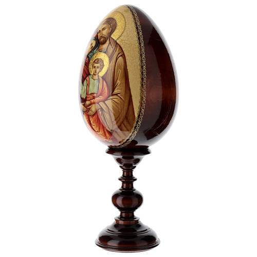 Hand-painted Russian egg, Holy Family, 14 in 3