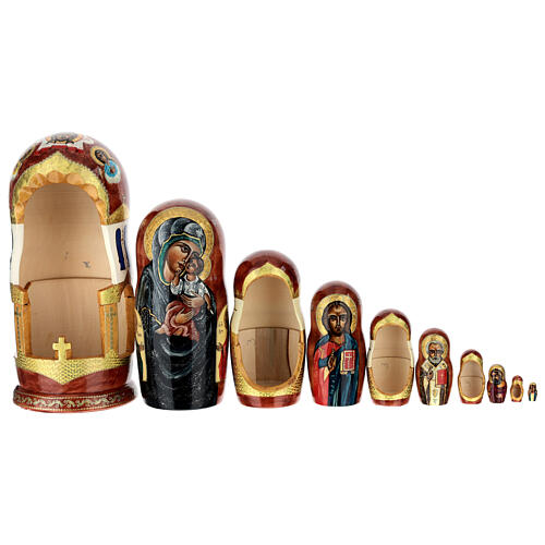 Wooden Russian doll, Umilenie Mother of God, 12 in 2