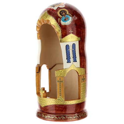 Wooden Russian doll, Umilenie Mother of God, 12 in 3