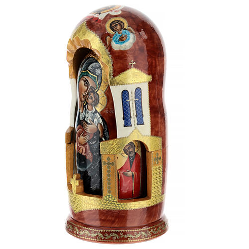 Wooden Russian doll, Umilenie Mother of God, 12 in 4