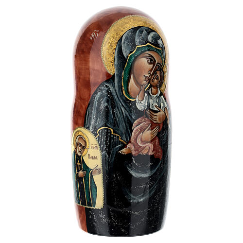 Wooden Russian doll, Umilenie Mother of God, 12 in 7
