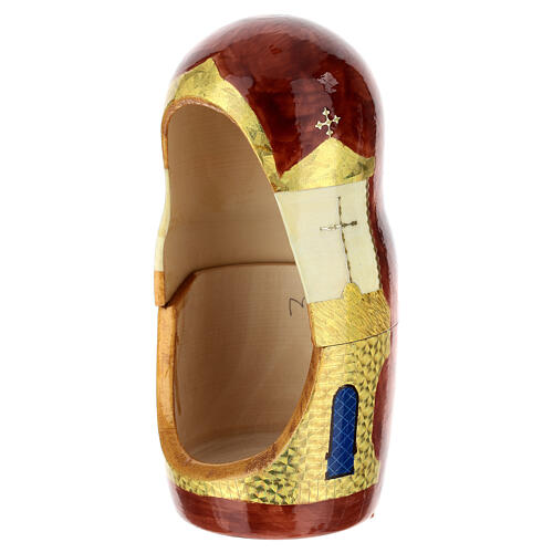 Wooden Russian doll, Umilenie Mother of God, 12 in 9