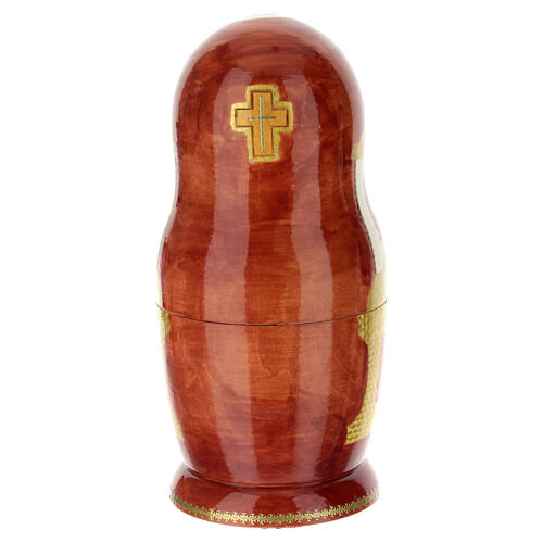 Poupée russe Mère de Dieu de Vladimir en bois peint 25 cm 8