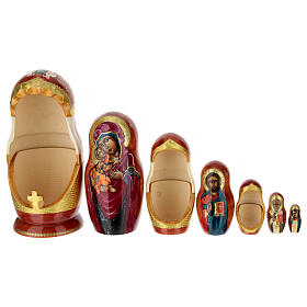 Matrioshka Mãe de Deus de Vladimir em madeira pintada 25 cm