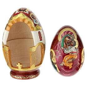 Russian wooden egg, Yaroslavl Mother of God, 10 in