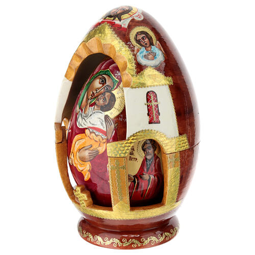 Russian wooden egg, Yaroslavl Mother of God, 10 in 3