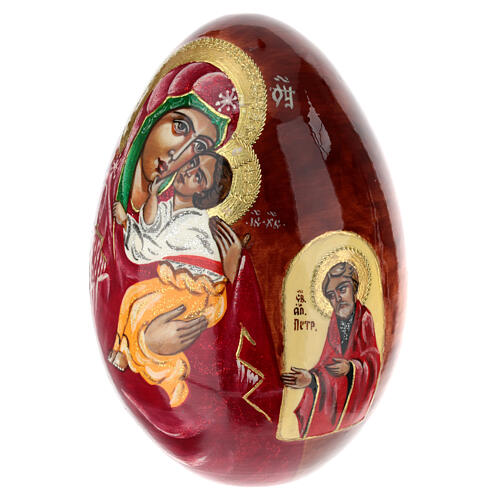 Russian wooden egg, Yaroslavl Mother of God, 10 in 4