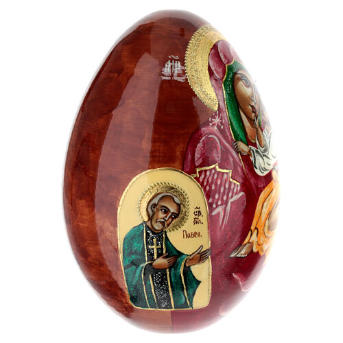 Huevo ruso Virgen Jaroslavskaya madera 25 cm 6