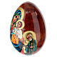 Uovo in legno dipinto a mano Madonna del Giglio Bianco 25 cm s6