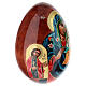 Uovo in legno dipinto a mano Madonna del Giglio Bianco 25 cm s7
