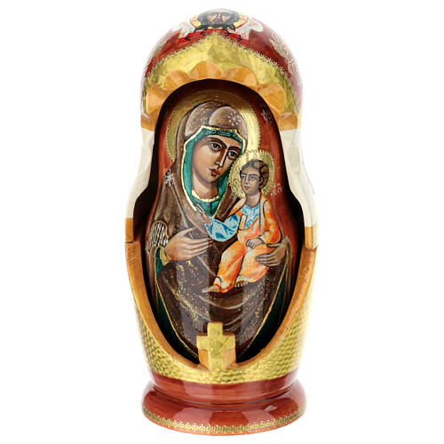 Hand-painted Matryoshka doll, Iveron Mother of God, 10 in 1