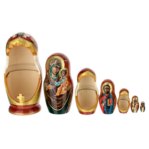 Hand-painted Matryoshka doll, Iveron Mother of God, 10 in 2