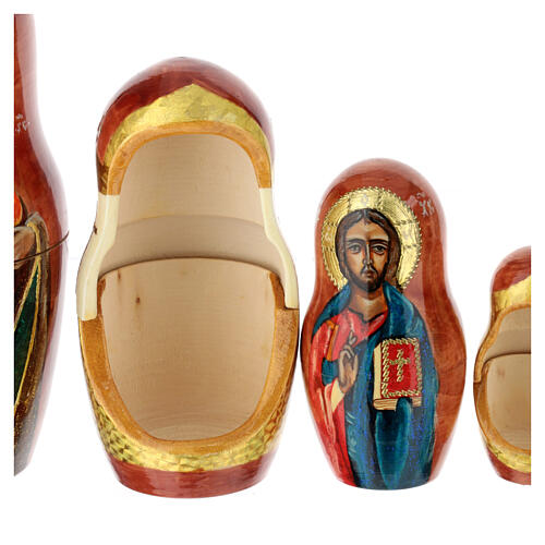 Hand-painted Matryoshka doll, Iveron Mother of God, 10 in 6