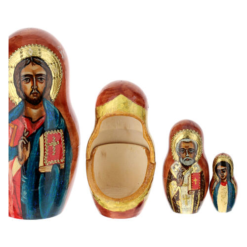 Hand-painted Matryoshka doll, Iveron Mother of God, 10 in 7