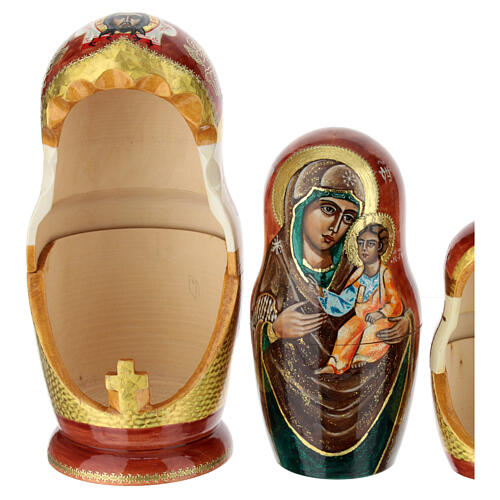 Matrioska pintada a mano Virgen de Iverskaya 25 cm 4