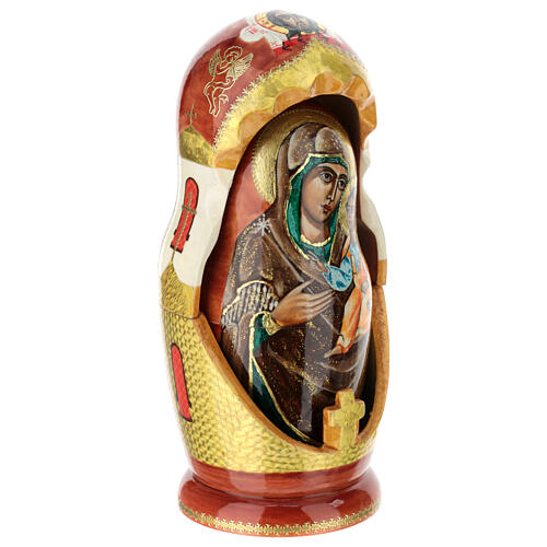 Matrioska pintada a mano Virgen de Iverskaya 25 cm 5