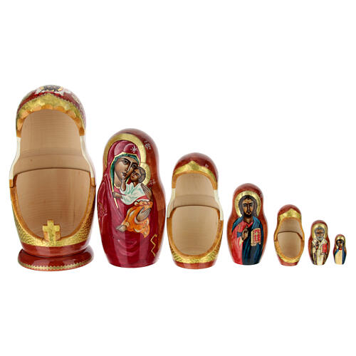 Hand-painted wooden Russian doll, Yaroslavl Mother of God, 10 in 2