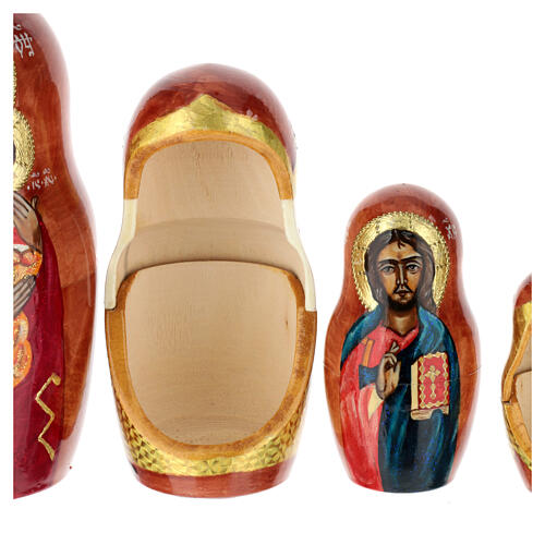 Hand-painted wooden Russian doll, Yaroslavl Mother of God, 10 in 6