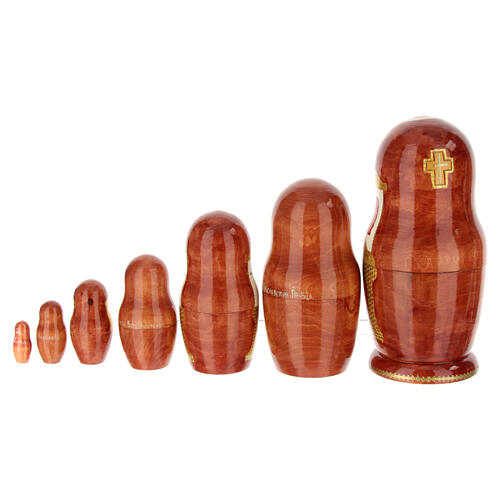 Matrioska de madera pintada a mano Virgen Jaroslavskaya 25 cm 8