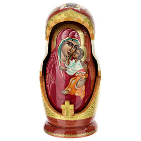 Matrioshka de madeira pintada à mão Mãe de Deus de Yaroslavl 25 cm