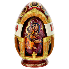 Painted Russian egg, Virgin of Vladimir, 12 in