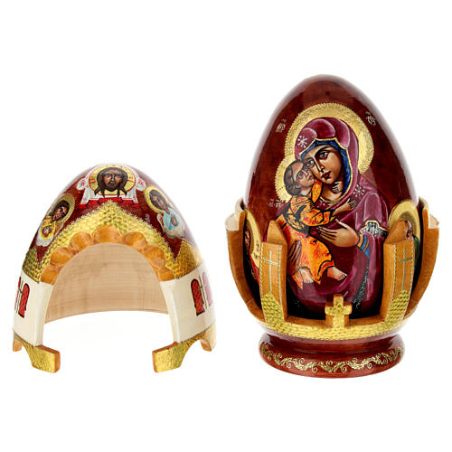 Painted Russian egg, Virgin of Vladimir, 12 in 2