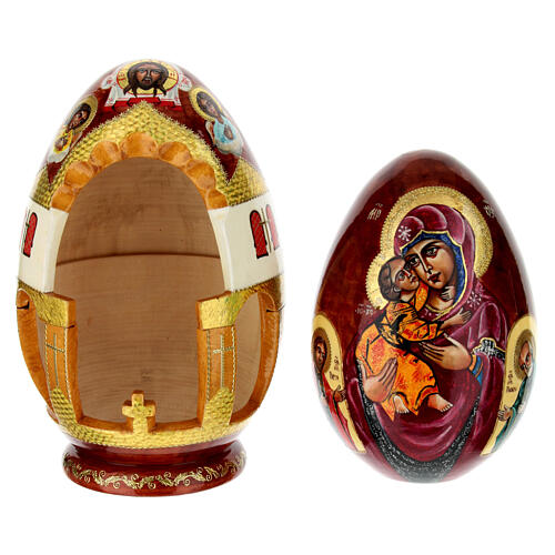 Painted Russian egg, Virgin of Vladimir, 12 in 4