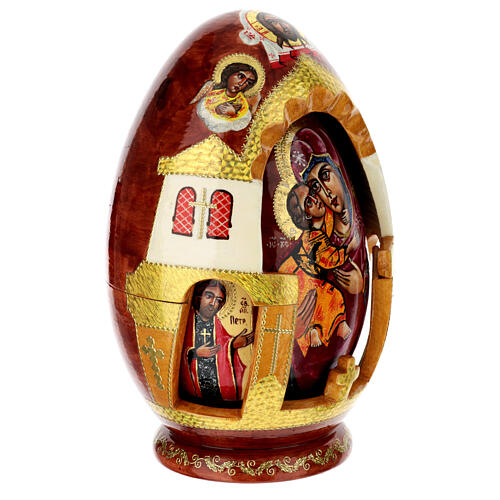 Huevo ruso pintado Virgen Vladimirskaya 30 cm 5