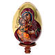 Uovo di legno sfondo panna con Madonna Vladimirskaya 20 cm  s2