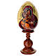 Wooden egg cream background with Our Lady of Vladimir 20 cm s1