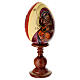 Wooden egg cream background with Our Lady of Vladimir 20 cm s4