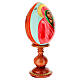 Huevo de madera fondo celeste Virgen Kazanskaya 20 cm s4