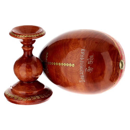 Ei-Ikone aus Holz, hellblauer Hintergrund, „Gottesmutter von Wladimir“ – 20 cm 5