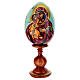 Hand-painted wooden egg, Virgin of Vladimir, light blue background, 8 in s1