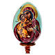 Hand-painted wooden egg, Virgin of Vladimir, light blue background, 8 in s2
