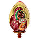 Hand-painted egg with Yaroslavl icon of the Mother of God, ivory-coloured background, 8 in s2