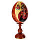 Wooden egg with hand-painted icon, Vladimir Mother of God and angels on ivory-coloured background, 12 in s4