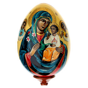 Huevo icono Virgen del Lirio Blanco pintado a mano 30 cm