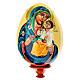 Wooden egg Virgin of the White Lily with cream background 25 cm s2