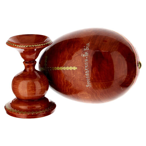 Ei-Ikone aus Holz, handbemalt, „Gottesmutter von Jaroslawl“ – 25 cm 5