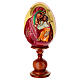 Hand-painted wooden egg, Mother of God of Yaroslavl on ivory-coloured background, 10 in s1