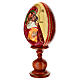 Hand-painted wooden egg, Mother of God of Yaroslavl on ivory-coloured background, 10 in s3