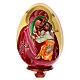 Huevo de madera pintado a mano Virgen Jaroslavskaya con fondo nata 25 cm s2