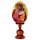 Oeuf en bois peint main Mère de Dieu Iaroslavskaïa sur fond crème 25 cm s1