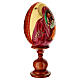 Oeuf en bois peint main Mère de Dieu Iaroslavskaïa sur fond crème 25 cm s4