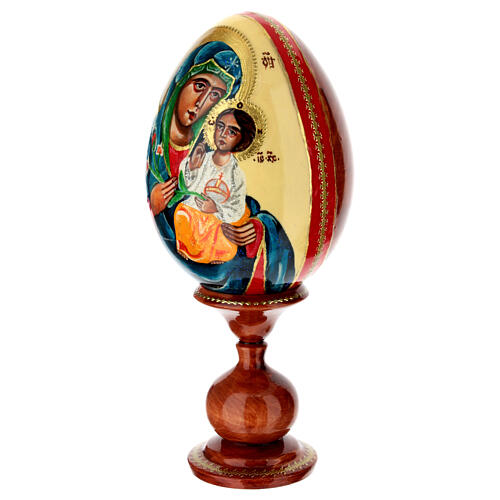 Hand-painted wooden egg, Our Lady of the Lilies, 10 in 3